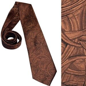 Wemlon by Wembly Copper bronze abstract arty design men’s necktie tie office job